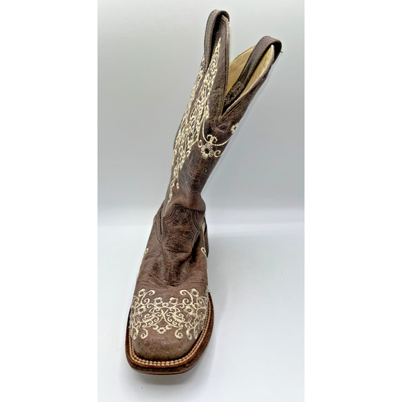 Corral Women's Crater Bone Embroidery Brown Square Toe Boots A2663 9M Wedding - Picture 13 of 16